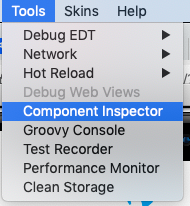 tweetapp component inspector menu