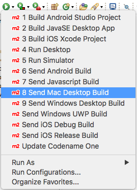 eclipse send mac desktop build