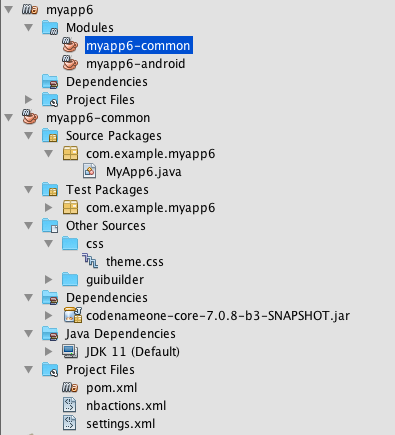 netbeans root and common project inspector