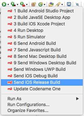 eclipse send ios release build