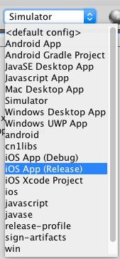 netbeans select ios app config