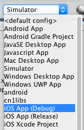 netbeans select ios app debug config