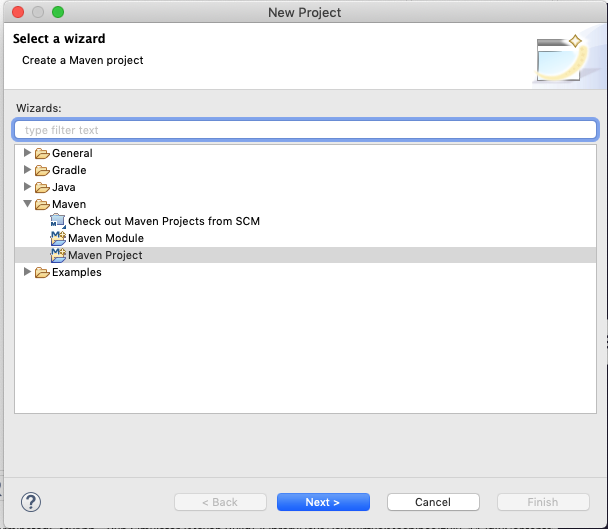 eclipse new project wizard
