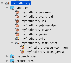 netbeans myfirstlibrary project inspector