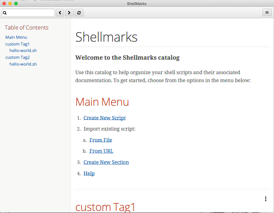 shellmarks catalog after add new